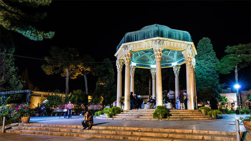 Hofez Tomb At the Night with Pleasant Spring Weather